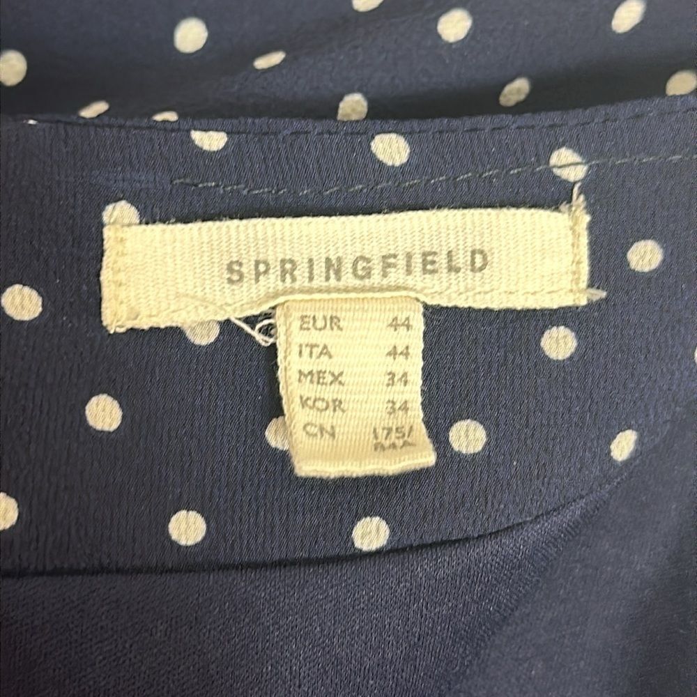 Springfield polka dot mini skirt navy and white us size 12 new without tags 24C - Picture 5 of 5